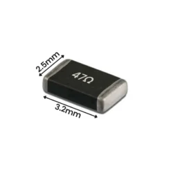 Resistor 47R SMD 1210 1% 1/2W componente de potência vista topo